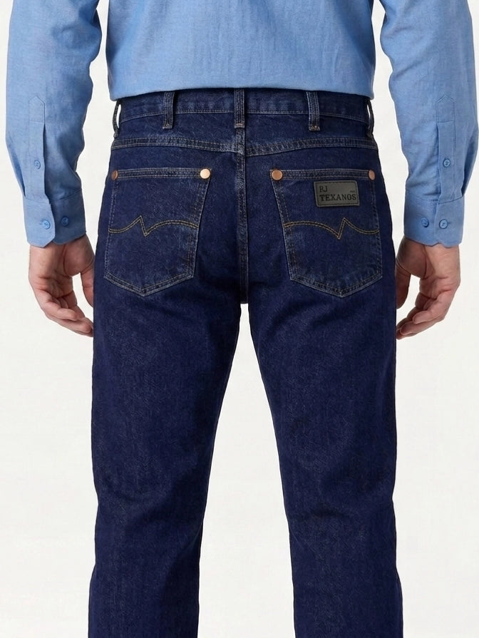 Pantalón Corte Recto de Mezclilla Texano