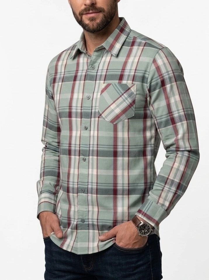 Camisa de Cuadros Manga Larga